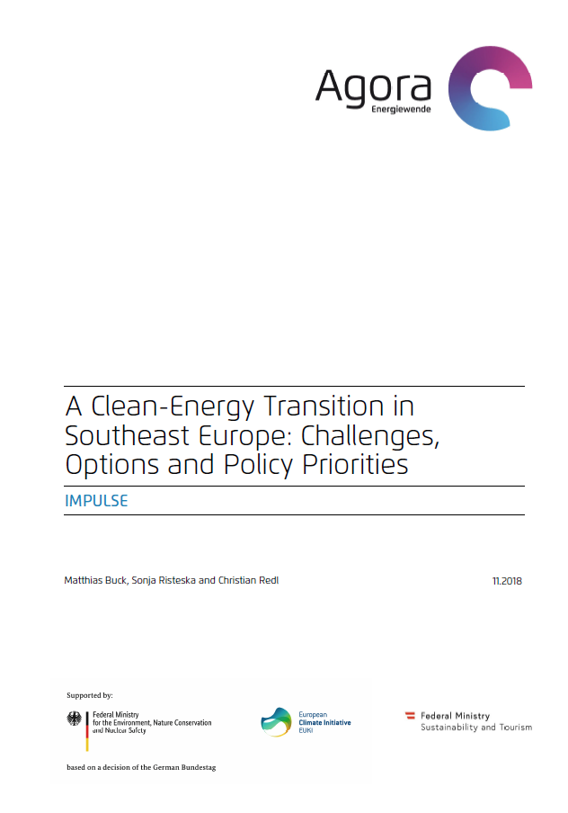 Titelblatt der Agora-Studie zu Clean Energy Transition in SEE