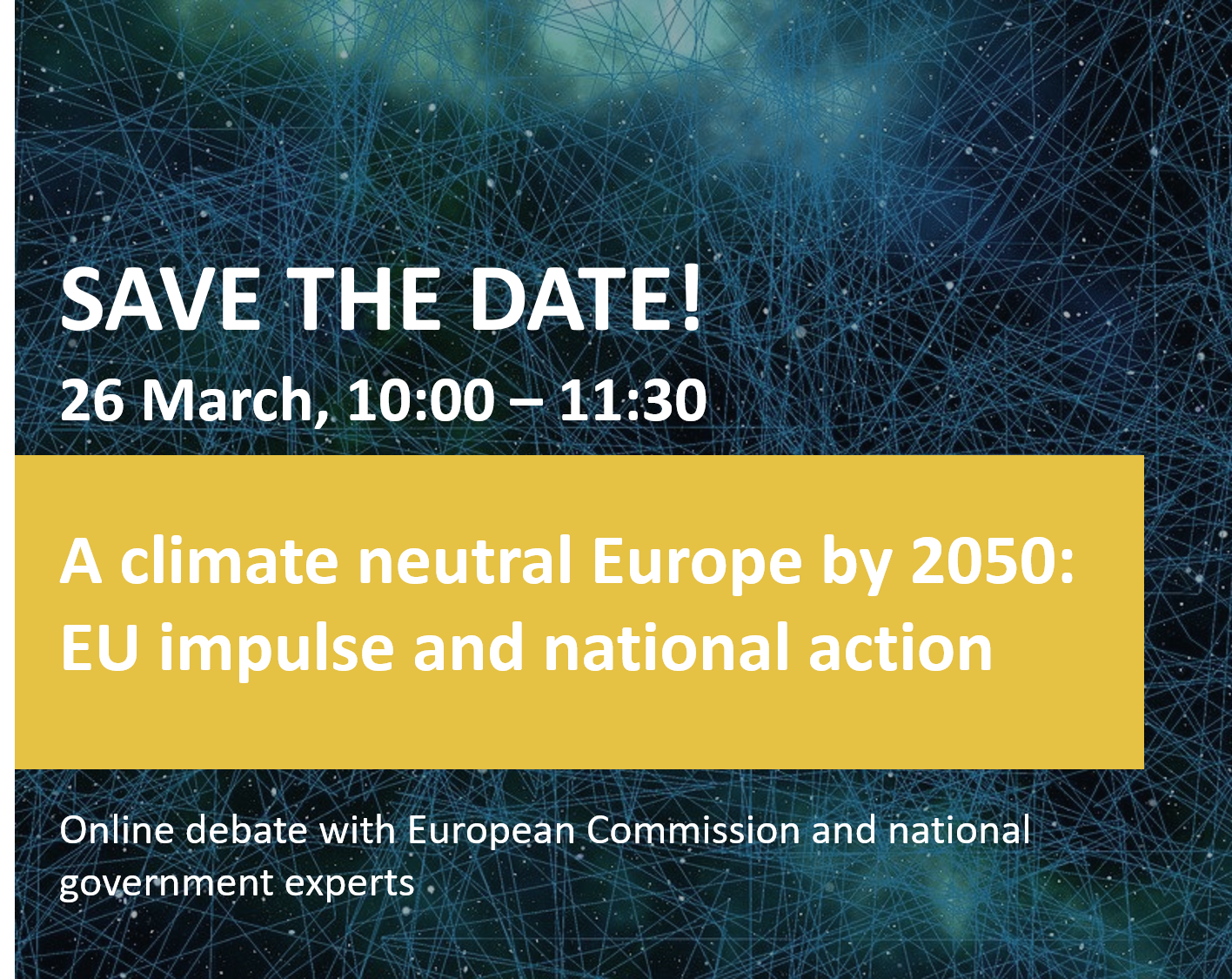Online debate on "A climate neutral Europe by 2050