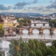 Prague, Aerial View of Concrete Bridge and Buildings Surrounded by Trees