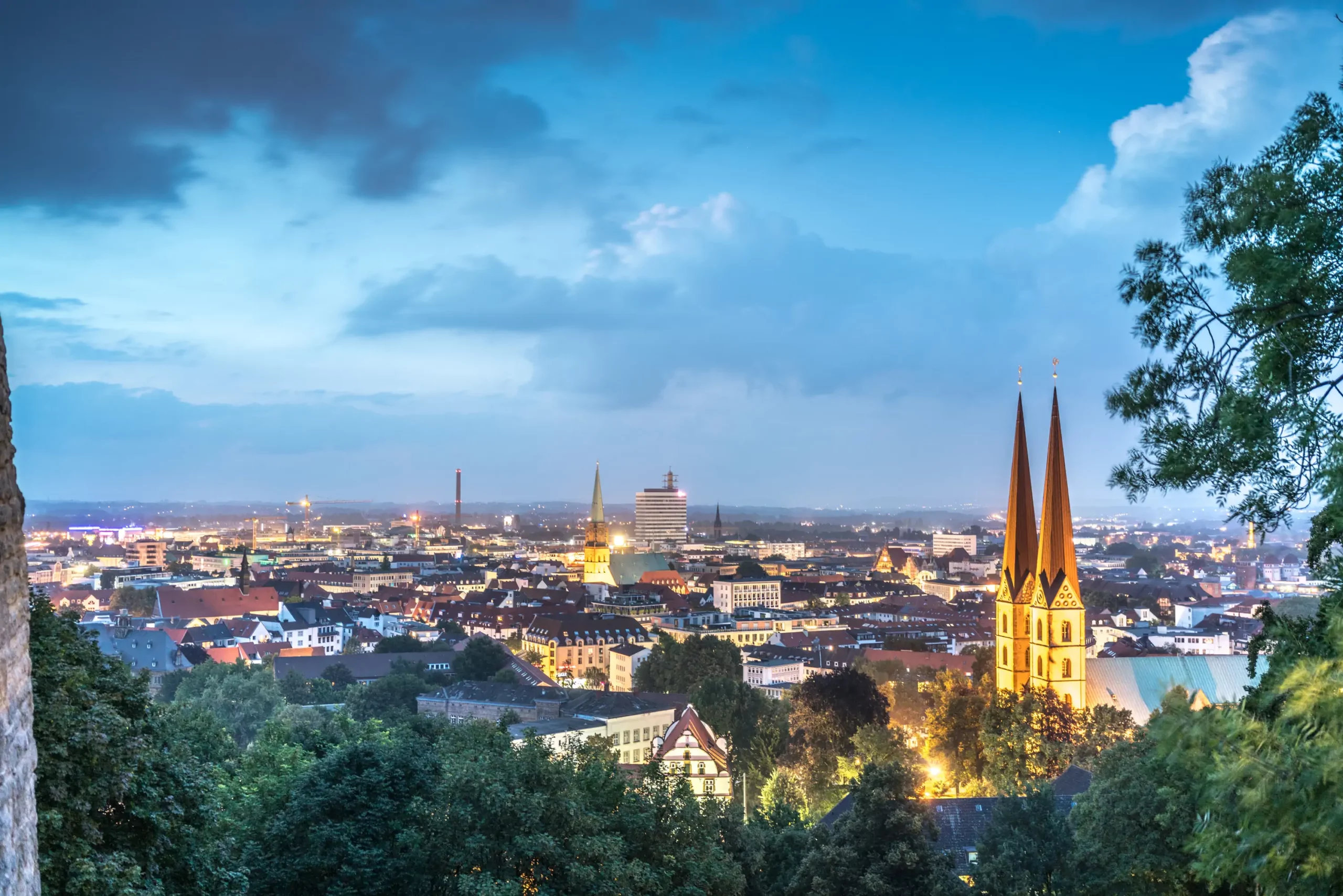 Panoramablick auf die Innenstadt von Bielefeld