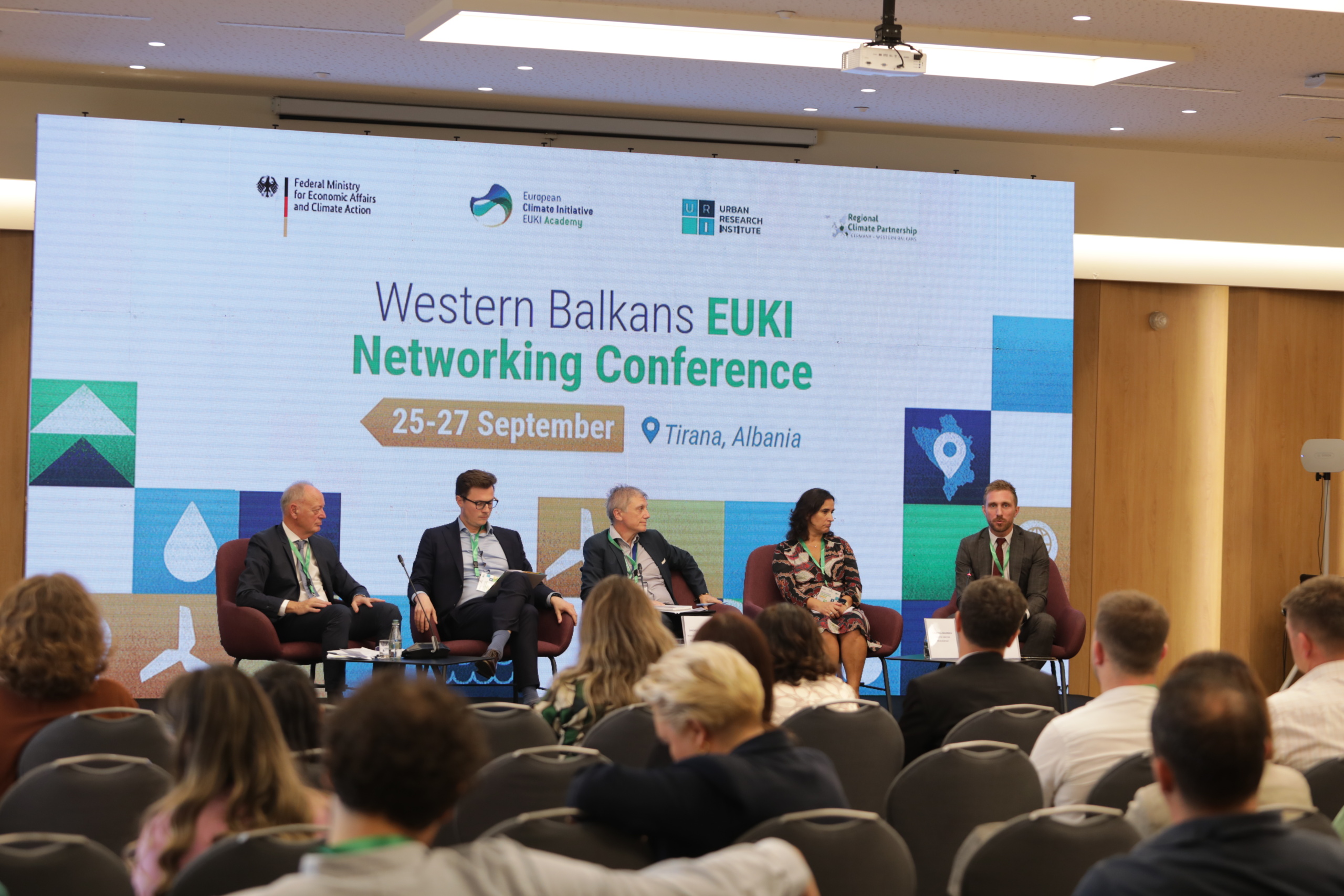 Panel discussion at the main conference day of the Western Balkans EUKI Networking Conference in Tirana, Albania. Photo: ©Elvis Dako / EUKI