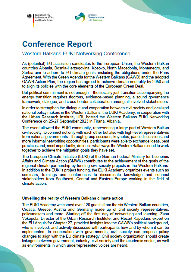 Report Western Balkans EUKI Networking Conference