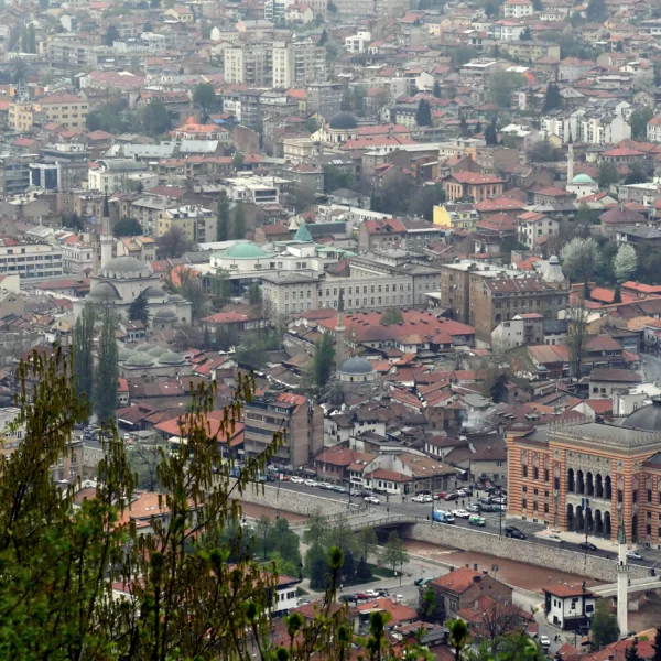 bird view of Sarajevo